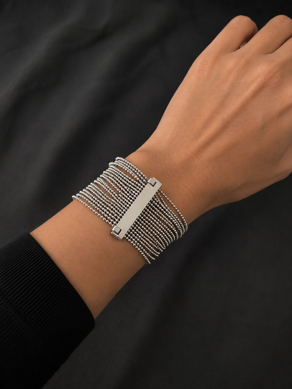 Silver Multi-Strand Ball Chain Bracelet - Women Accessories